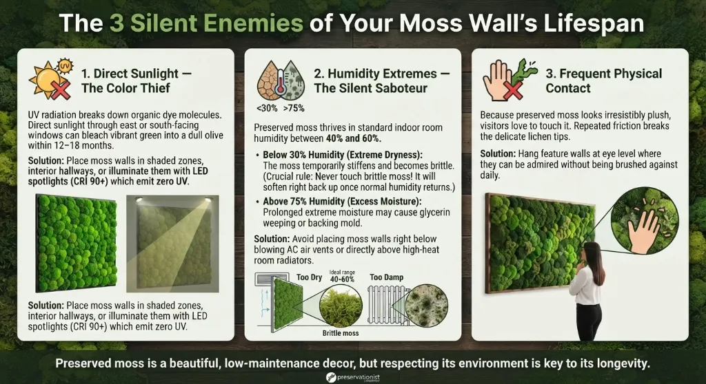 Preserved Moss Wall Care and Protection